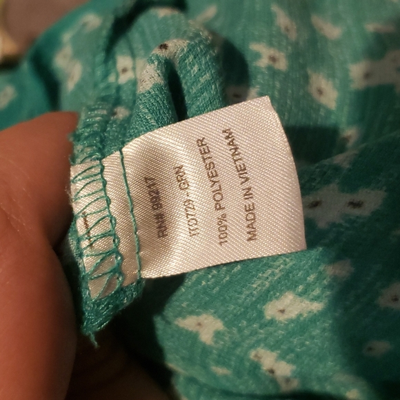 Button up green floral short sleeved shirt - Picture 6 of 6